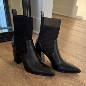 Open Edit Elegant Black Ankle Boots Size 8